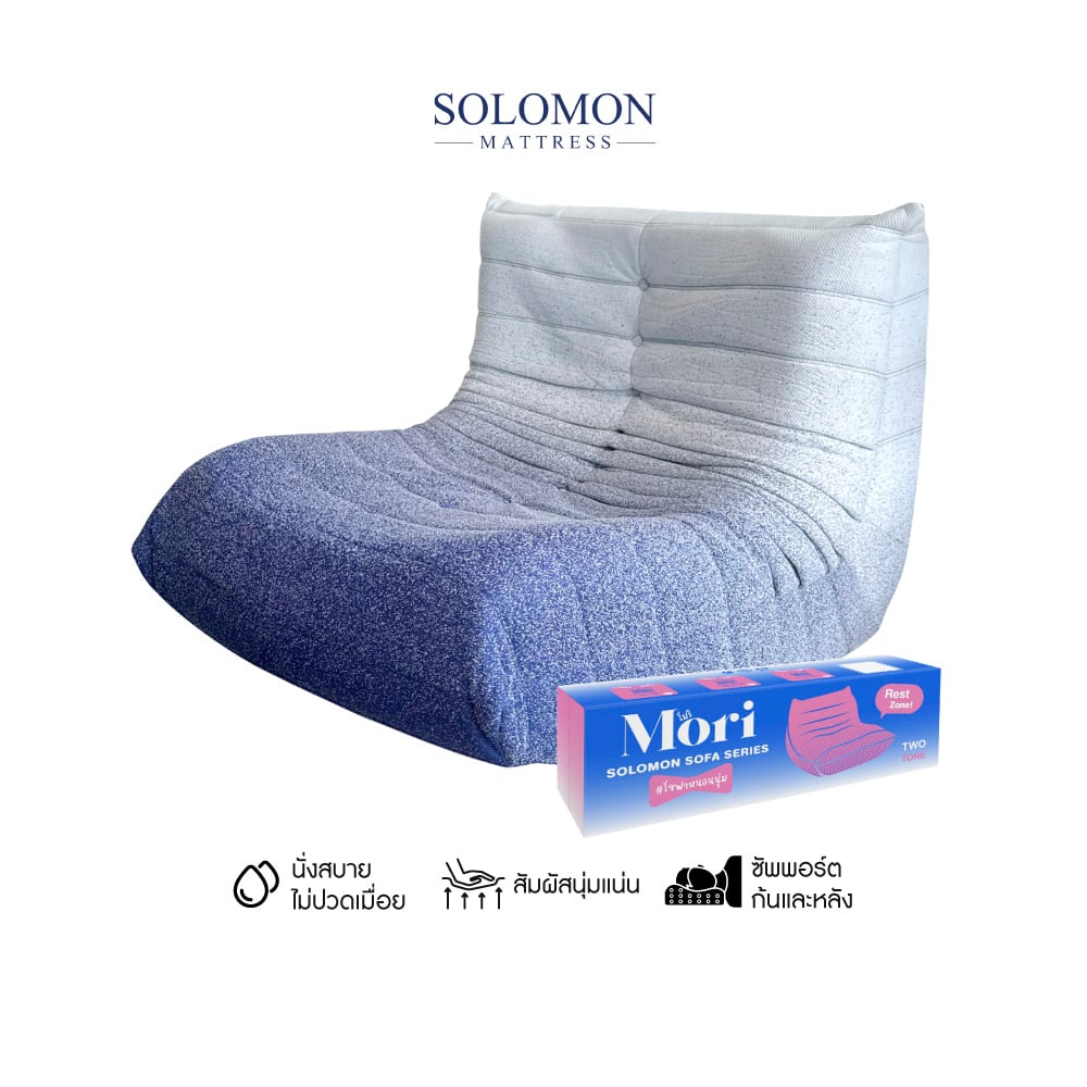 โซฟา SOLOMON รุ่น MORI ทูโทน สีขาว-น้ำเงิน